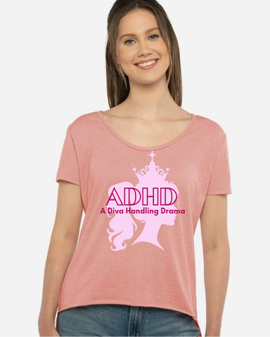 ADHD "A Diva Handling Drama" Desert Rose Women's Festival Tank T-Shirt