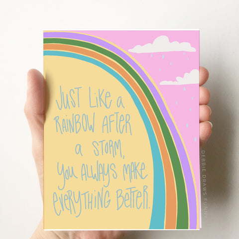 Debbie Draws Funny - NEW! You make things better Encouragement Mother’s Day/Father's Day Card