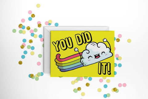 Fun Club "You Did It" Rainbow Cloud Greeting Card