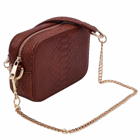 Policy Handbags - The Hawkins - Brown Boa Mini Camera Bag