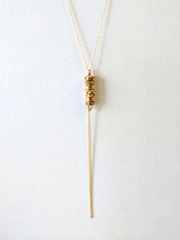 Rebel Designs "Stacked"  Swarovski Crystal Tassel Y-Necklace