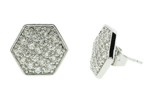 NYLA*STAR 'Pave' Hexagon Stud Earrings