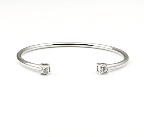 NYLA*STAR 'Razz' Pave Pyramid Ends Open Cuff Bracelet