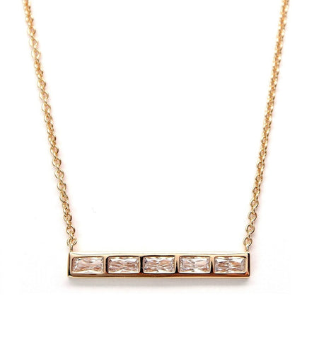 RACHAEL RYEN Five Baguette Bar Necklace