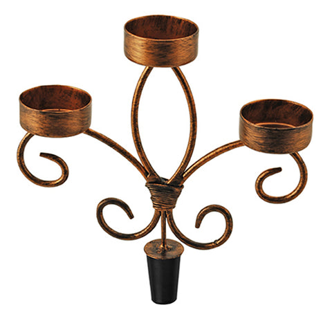 Twine "Chateau" Brushed Copper Wine Bottle Candelabra