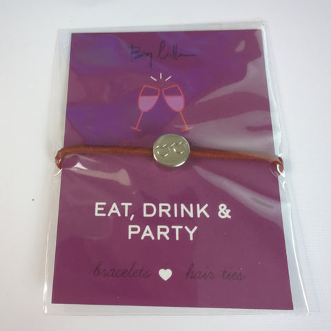 By Lilla - Message Hair Tie Bracelet - Eat Drink and Party