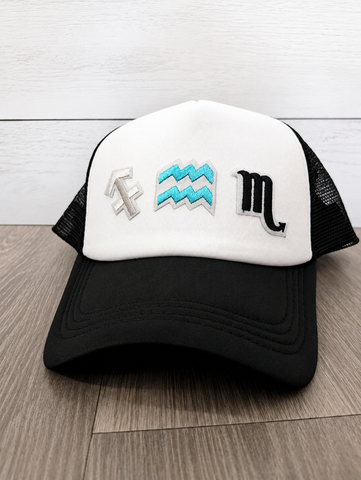 "The Big Three" Astrology Sun, Moon, Rising Customizable Trucker Hat