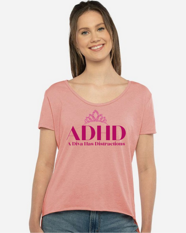 ADHD "A Diva Has Distractions" Desert Rose Women's Festival Tank T-Shirt