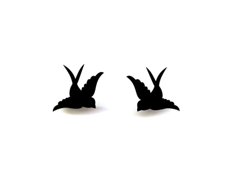 House Of Wonderland - Black Swallow Earrings