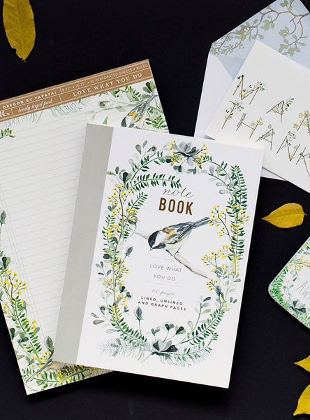 PAPAYA! - Clothbound Notebook-Kraft & Floral