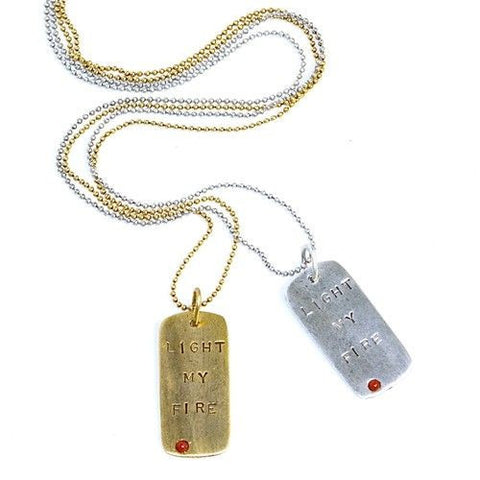 MELVIN 'Tuned In' Song Title Dog Tag Pendant