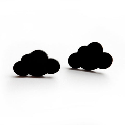 House Of Wonderland - Monochrome Cloud Stud Earrings
