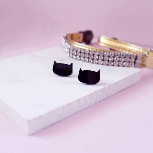 House Of Wonderland - Black Cat Earrings