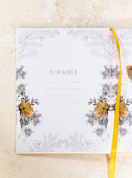 PAPAYA! - Journal - Gold Foil Paisley Butterfly