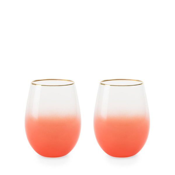 Blush - Stemless Wine And Cocktail Bougainvillea set of 2 glasses