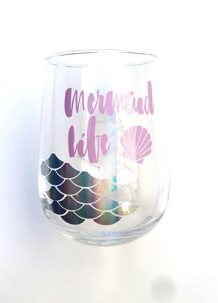 The Golden Type "Mermaid Life" Wine Glass