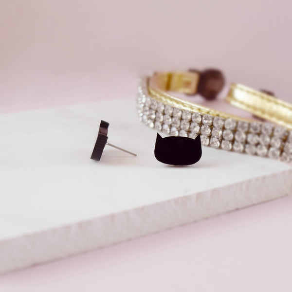 House Of Wonderland - Black Cat Earrings