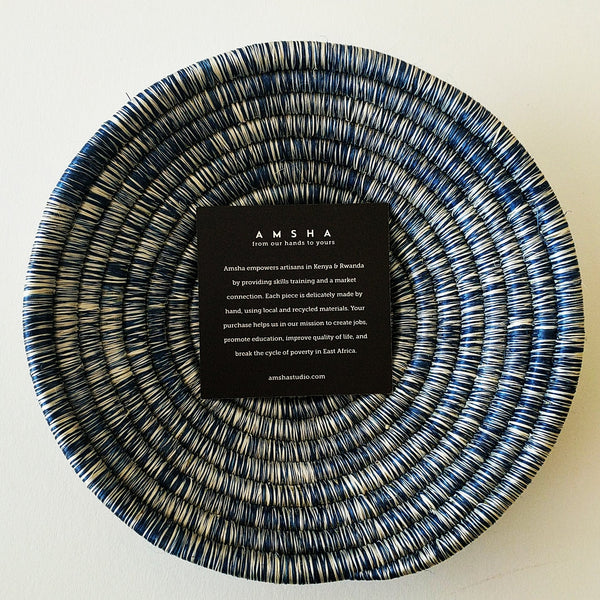 AMSHA Denim Blue Hand Woven Sisal Bowls