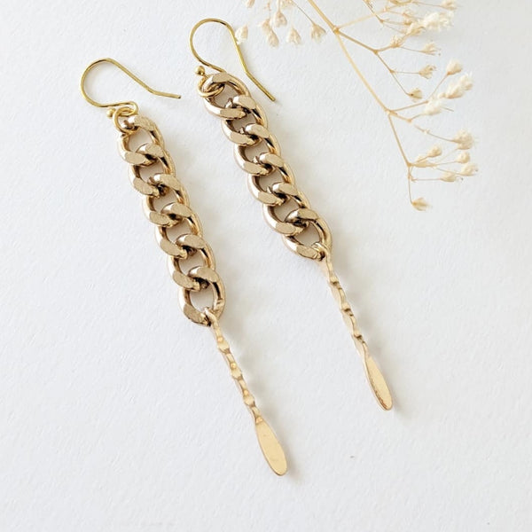 JENOWADE  Curb Chain Linear Earrings