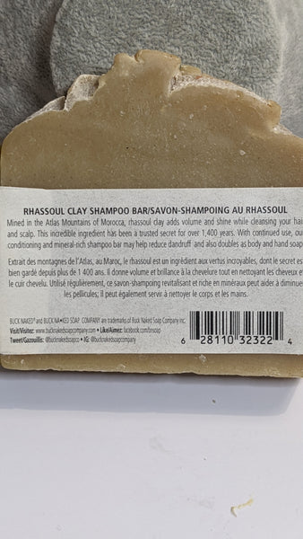Buck Na.Ked Soap Company - Rhassoul Shampoo Bar -  bar soap