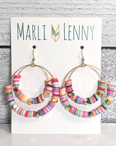 Marli and Lenny Rainbow Double Hoop Earring