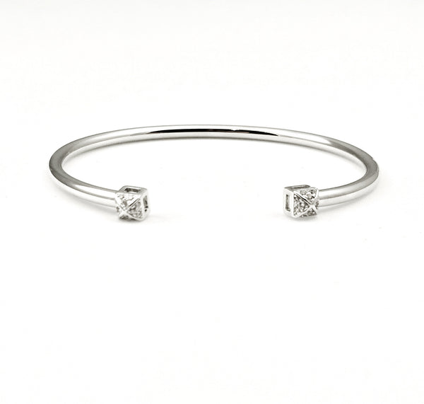 NYLA*STAR 'Razz' Pave Pyramid Ends Open Cuff Bracelet