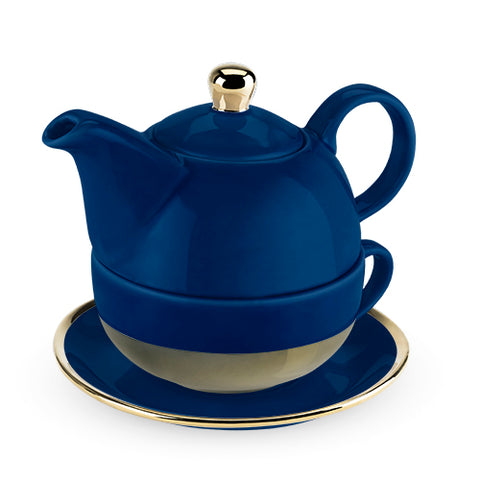 Pinky Up - Addison™ Dark Blue and Gold Tea for One Set by Pinky Up®