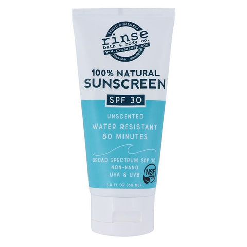 Rinse Bath Body Inc - Organic SPF 30 Sunscreen Lotion - 3 oz