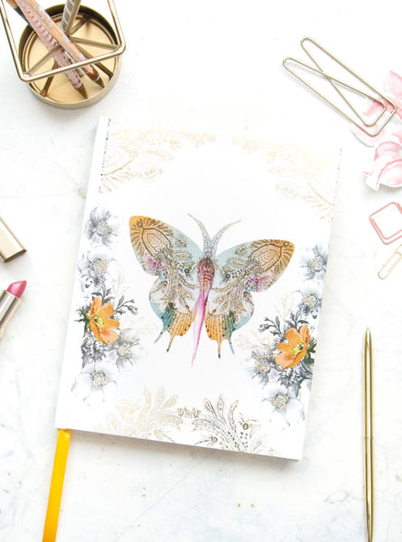 PAPAYA! - Journal - Gold Foil Paisley Butterfly