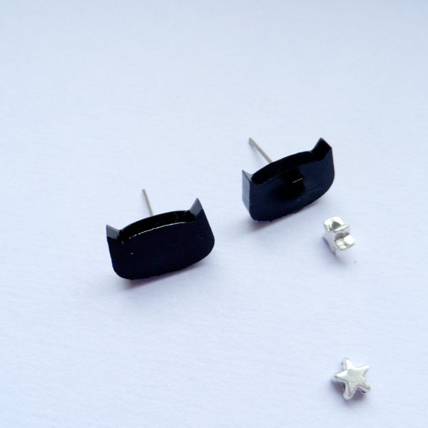 House Of Wonderland - Black Cat Earrings