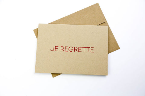GOODS THAT MATTER 'Je Regrette' Greeting Card