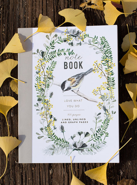 PAPAYA! - Clothbound Notebook-Kraft & Floral