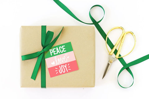 When it Rains Paper Co. - Peace Love Joy Christmas Gift Tag