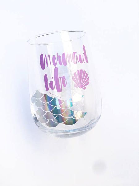 The Golden Type "Mermaid Life" Wine Glass