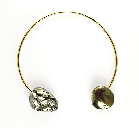 SERAPHINE DESIGN "PYRITE" Rhodium Collar Necklace