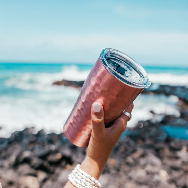 SIC 20 Oz. Hammered Rose Gold Tumbler