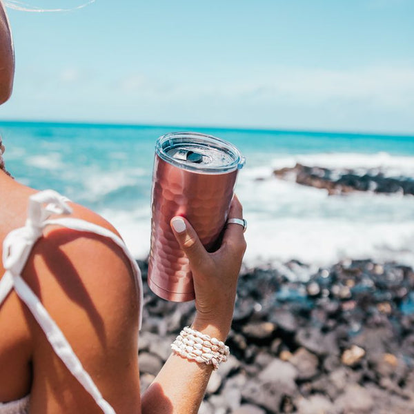 SIC 20 Oz. Hammered Rose Gold Tumbler
