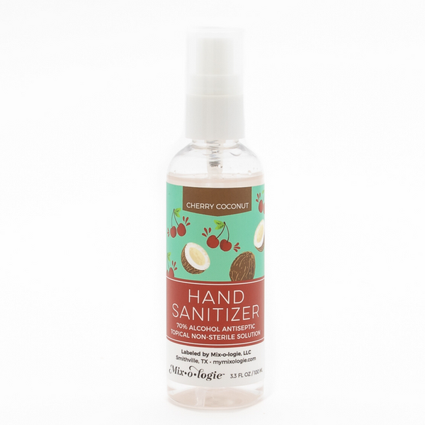 Mixologie Cherry Coconut Scented Hand Sanitizer (100 mL / 3.3 Fl. Oz.)