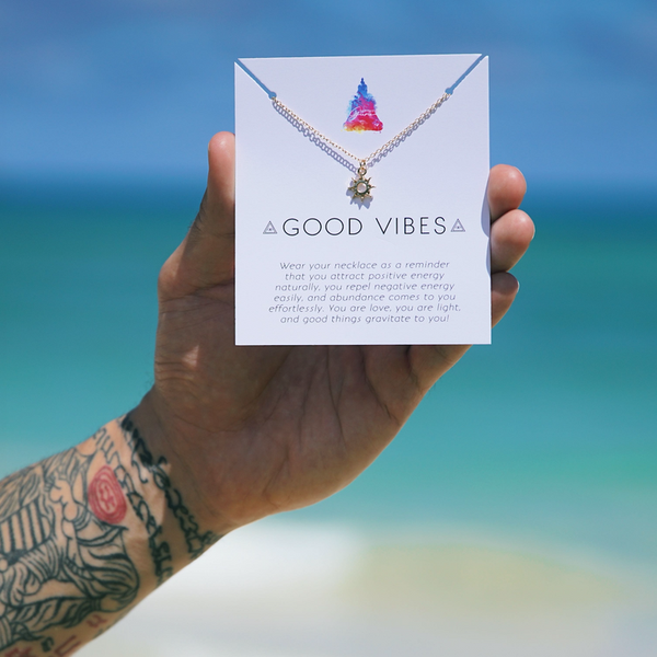 Moon Child "Good Vibes" Affirmation Necklace