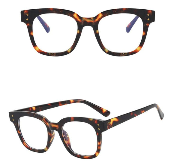 Thick Blush Square Blue Light Blocker Glasses