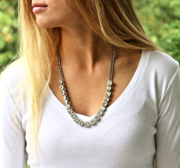 Single Row Crystal Necklace