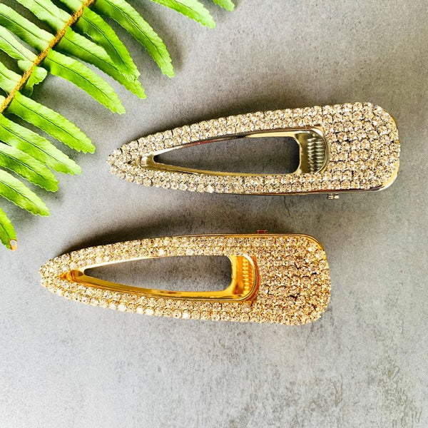 Pretty Simple CRYSTAL HAIR CLIP  Gold