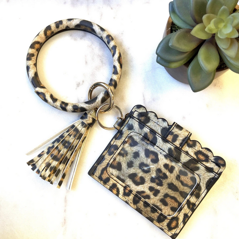 Pretty Simple - CARDHOLDER WITH KEYRING BANGLE AND TASSEL - Leopard