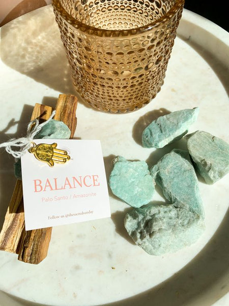 Sacred Sunday 'BALANCE' Intention Bundle -  palo santo + amazonite
