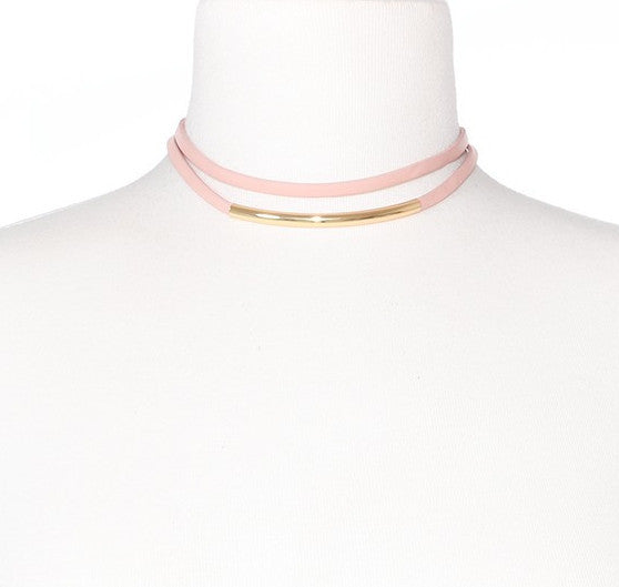 ZENZII Double Curve Bar Choker Necklace